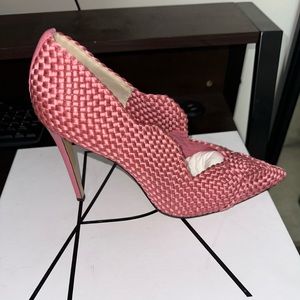 New Paul Andrew Intrecciato woven Pink shoes 39 8.5 Barbie rose pink